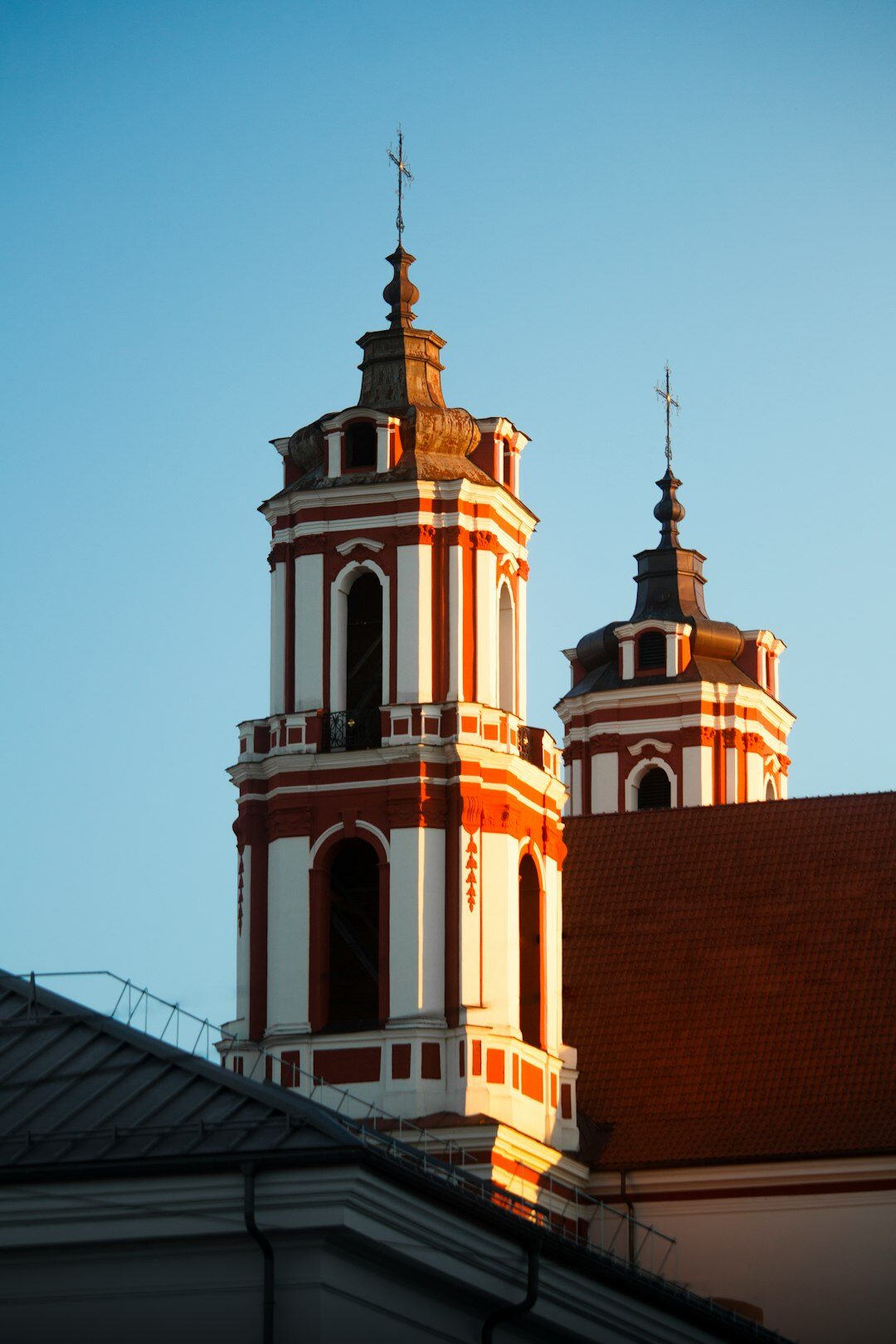 Vilnius old town rooftops and church towers