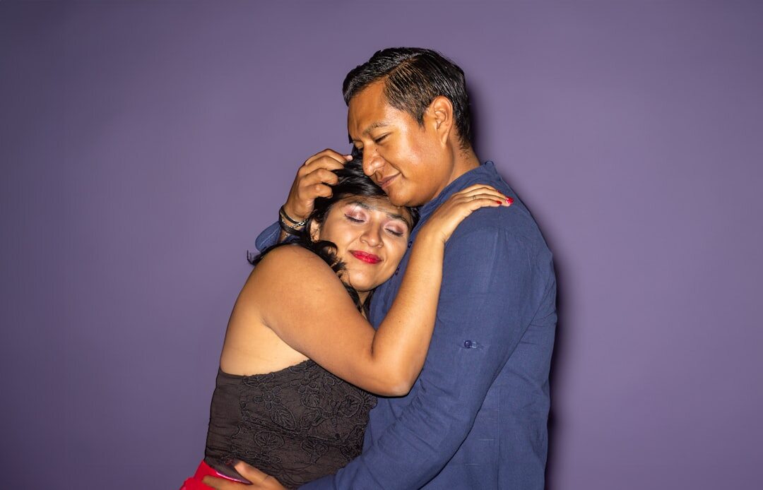celebrity couple hugging